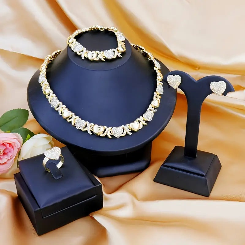 Luxuriöses Herzförmiges Schmuckset – Eleganz und Romantik in Einem