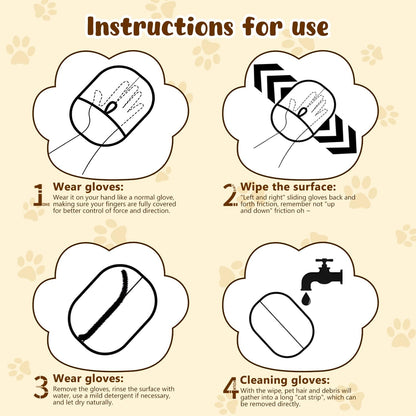 Magic Brush Pet Hair Remover Gloves for Cats & Dogs, Newly Upgraded Reusable Electrostatic Grooming Glove for Couch Furniture, Carpet, Curtain