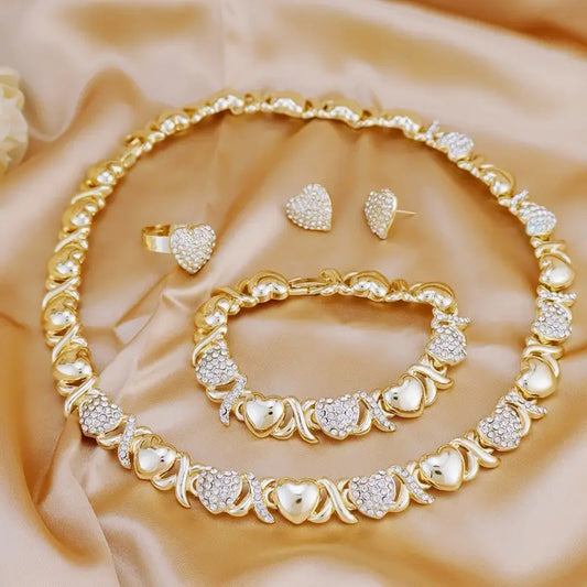 Luxuriöses Herzförmiges Schmuckset – Eleganz und Romantik in Einem